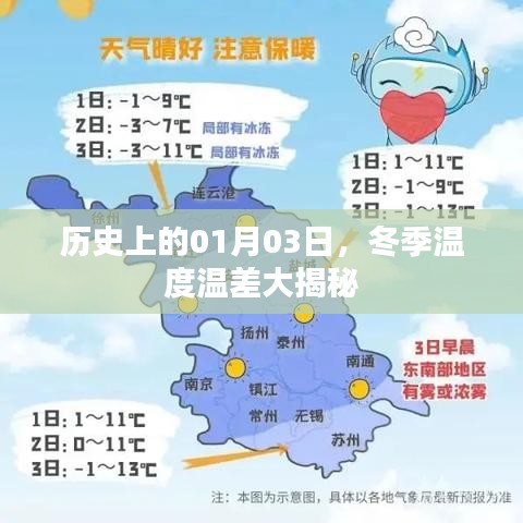 冬季温差揭秘,历史上的1月3日揭秘