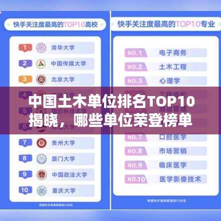 中国土木单位排名TOP10揭晓,哪些单位荣登榜单?