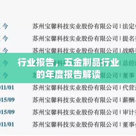 五金制品行业报告解读，洞悉市场趋势与未来发展