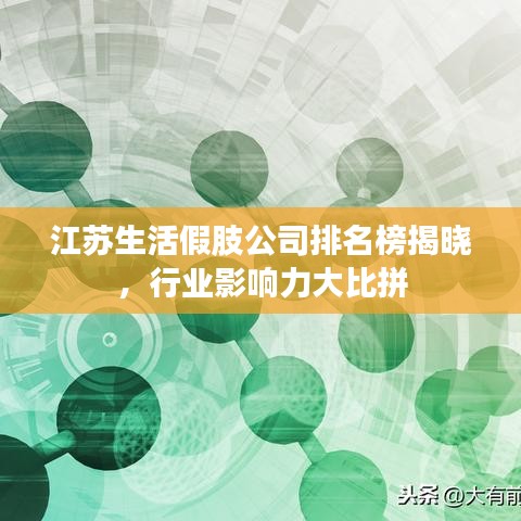 江苏生活假肢公司排名榜揭晓,行业影响力大比拼
