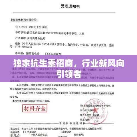 独家抗生素招商，行业新风向引领者
