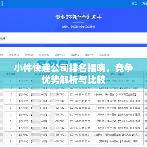 小件快递公司排名揭晓,竞争优势解析与比较