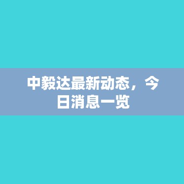 中毅达最新动态,今日消息一览