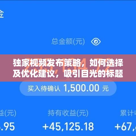 独家视频发布策略，如何选择及优化建议，吸引目光的标题！