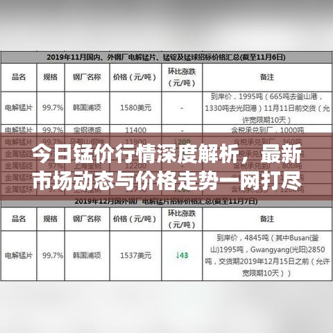今日锰价行情深度解析,最新市场动态与价格走势一网打尽