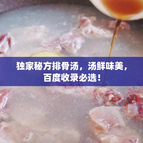 独家秘方排骨汤，汤鲜味美，百度收录必选！