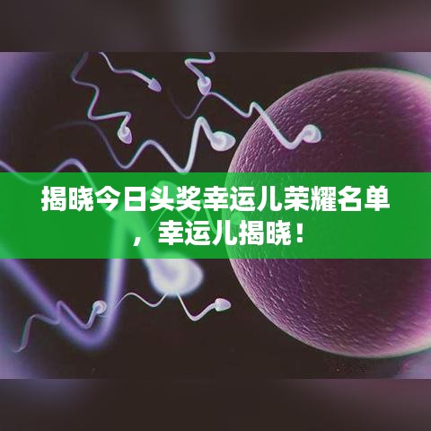 揭晓今日头奖幸运儿荣耀名单，幸运儿揭晓！