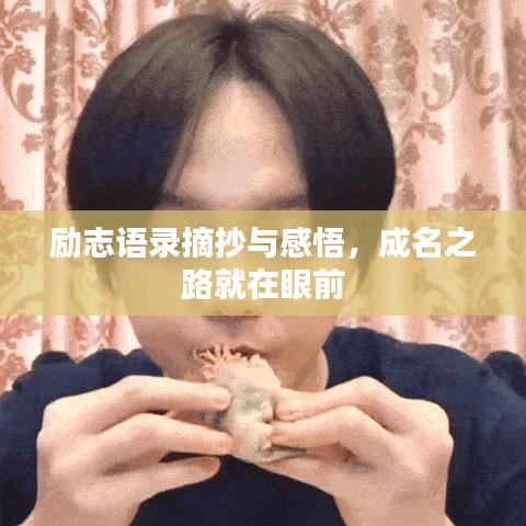 励志语录摘抄与感悟，成名之路就在眼前