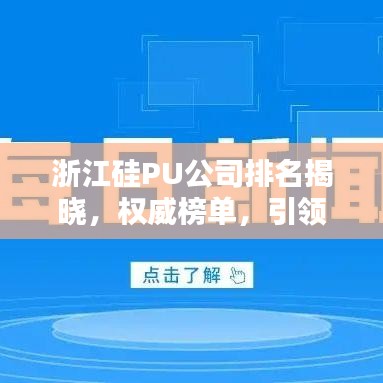 浙江硅PU公司排名揭晓,权威榜单,引领行业风向标!