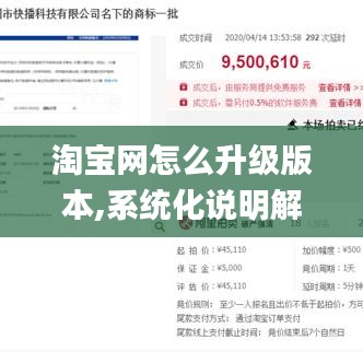 淘宝网怎么升级版本,系统化说明解析&amp;3DM_v7.720